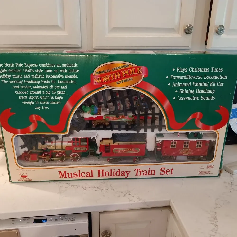 Holiday Train Musical Animated North Pole Express 181 New Bright 1996 - Works!